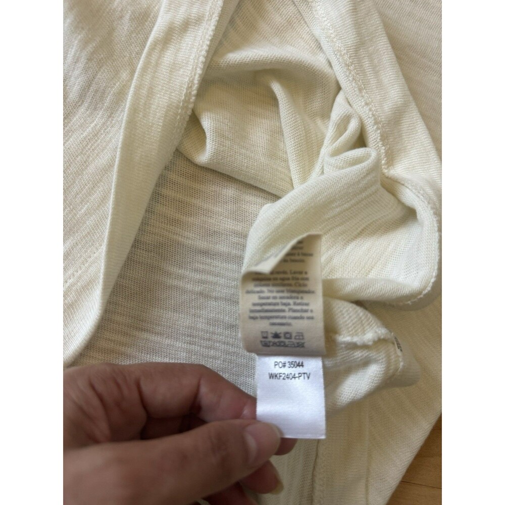 NWOT Faherty  Slub Varsity V Neck Tee Size Medium Striped Organic Cotton - Picture 12 of 13